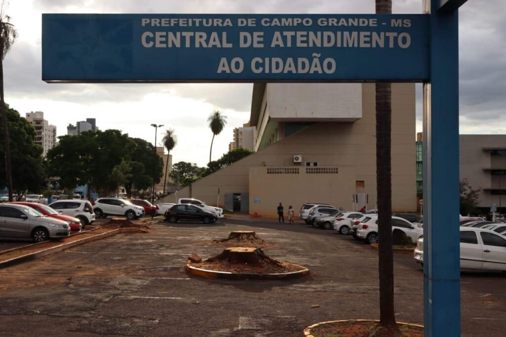Prefeitura remove árvores que faziam sombra em estacionamento em Campo Grande
