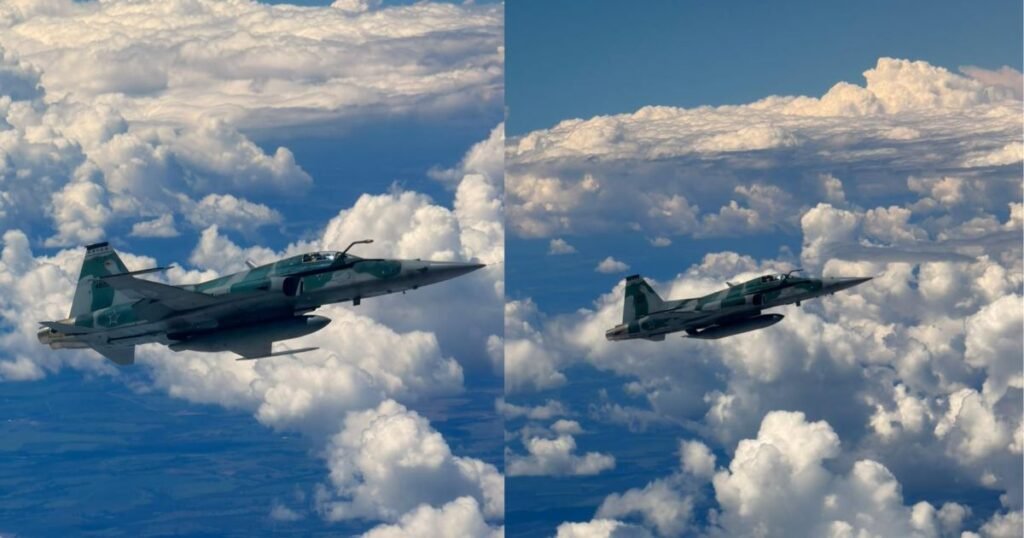 'Achei que ia bater': Vídeo mostra caça da FAB perto de avião durante voo