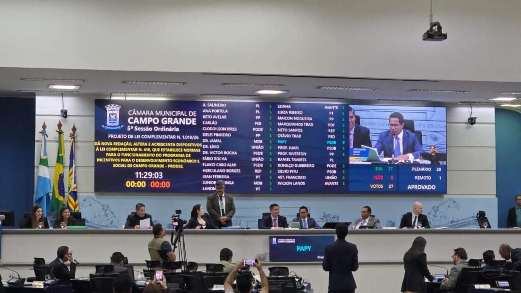 Câmara de Campo Grande aprova mudanças no Prodes para beneficiar empresas