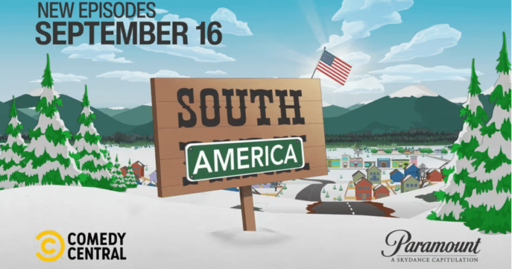 "South Park" muda nome para "South America" em nova alfinetada a Trump