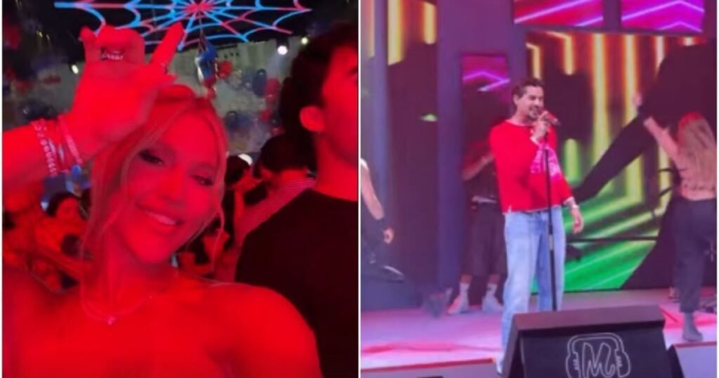Virginia curte show de Zé Felipe e combina roupa com ex em festa do filho